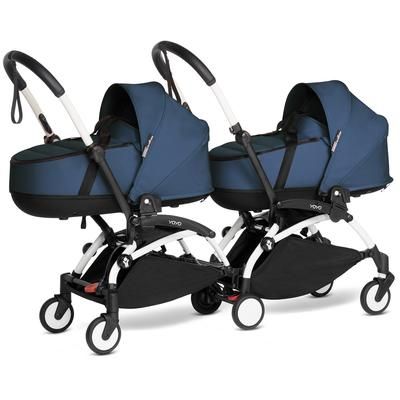 Babyzen YOYO Connect Double Stroller Bassinet / Bassinet Bundle - White / Navy Blue