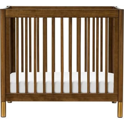 Babyletto Gelato 4-in-1 Convertible Mini Crib - Natural Walnut & Gold Feet