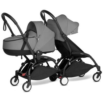 Babyzen YOYO Connect Double Stroller Bassinet / 6+ Bundle - Black / Grey