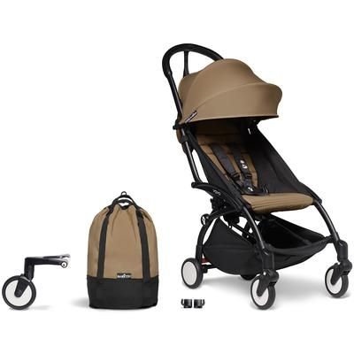 Babyzen YOYO2 Ultra Compact Complete 6+ Stroller & Rolling Bag Bundle - Black/Toffee