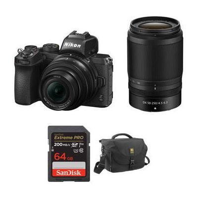 Nikon Z50 Mirrorless Camera with 16-50mm and 50-250mm Lenses and Accessories Kit 1632