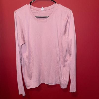 Lululemon Athletica Tops | Lululemon Pink Rose Long Sleeve Shirt, Size 10 | Color: Pink | Size: 10