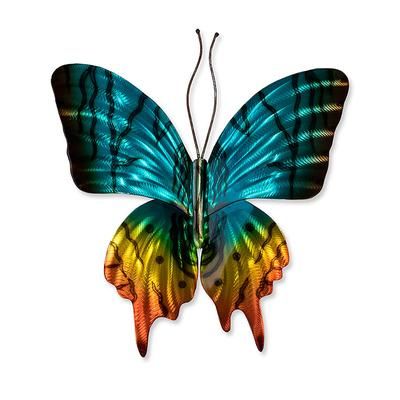 Brilliant Butterfly Indoor/Outdoor Wall Art - Copper/Blue - Frontgate