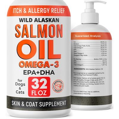 Wild Alaskan Salmon Oil Omega 3 Skin & Coat Supplement for Dogs, 32 fl. oz.