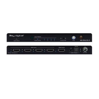 Key Digital 4x1 4K HDMI Switcher with Auto-Switching & Analog/Digital Audio De-Embed KD-S4X1X-2