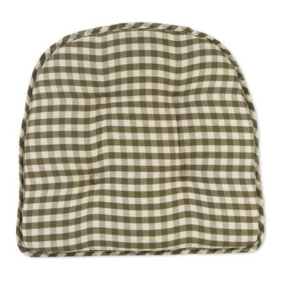 Gingham Gripper® Chair Cushion by BrylaneHome in Pine