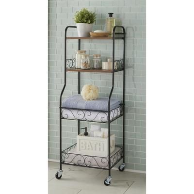 Scroll 4-Tier Rolling Rack by BrylaneHome in Black