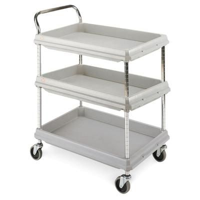 Metro BC2030-3DG 3 Level Plastic Utility Cart w/ 400 lb Capacity, Raised Ledges, Polymer, 32-3/4" x 21-1/2", Gray
