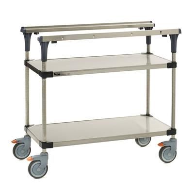 Metro MS1824-FSFS 2 Level Mobile PrepMate MultiStation w/ Solid Shelving - 26"L x 19 2/5"W x 39 1/8"H, Stainless Steel
