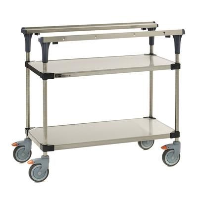 Metro MS1830-FGFG 2 Level Mobile PrepMate MultiStation w/ Solid Shelving - 32"L x 19 2/5"W x 39 1/8"H, Stainless Steel