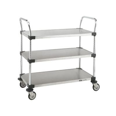 Metro MW208 3 Level Stainless Steel Utility Cart w/ 375 lb Capacity, Silver