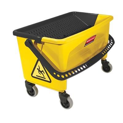 Rubbermaid FGQ90088YEL Microfiber Press Wring Bucket - Yellow, Microfiber Flat Mops