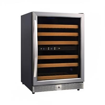 Eurodib USF54D 23 2/5" OneSection Commercial Wine Cooler w/ 2 Zones - 46 Bottle Capacity, 110v, Black