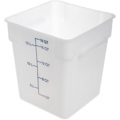 Carlisle 11965PE02 18 qt Square Food Storage Container - Polyethylene, White