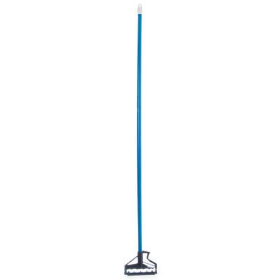 Carlisle 4166414 60" Quik-Release Mop Handle w/ Plastic Head, Fiberglass, Blue