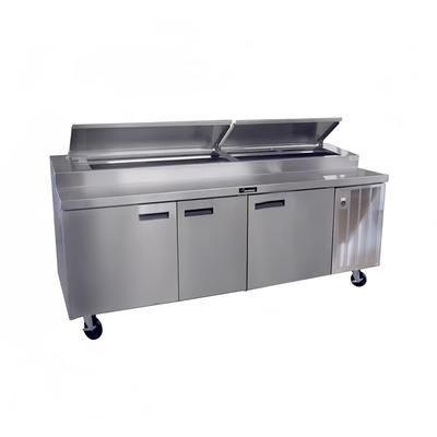 Delfield 18691PTBMP 91" Pizza Prep Table w/ Refrigerated Base, 115v, Stainless Steel