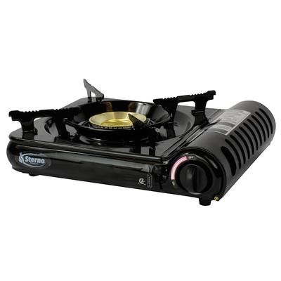 Sterno 50180 Professional Butane Stove w/ Adjustable Flame & Carrying Case - 9,000 BTU, Black