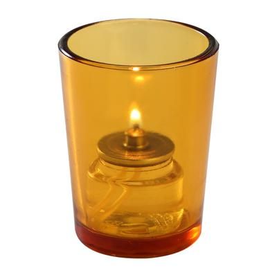 Sterno 80282 Luna Votive Candle Lamp - 2 3/8"D x 3"H, Glass, Amber, Yellow, Case of 6