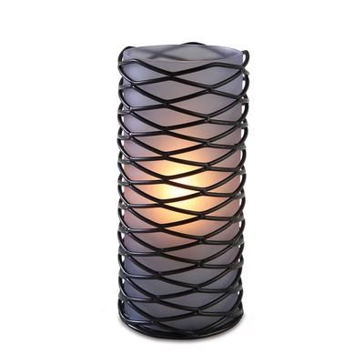 Sterno 80336 Brandy Diamond Candle Lamp - 2 13/16"D x 6 1/10"H, Glass, Blue Frost