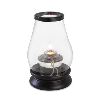 Sterno 80382 Draper Candle Lamp - 4 1/8"D x 7 1/4"H, Clear Glass/Wood, Case of 6