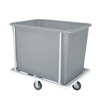 Forbes Industries 1179-B Laundry Cart w/ 12 Bushel Capacity & Black Vinyl Bumper - Plastic Tub, Steel Frame, Gray
