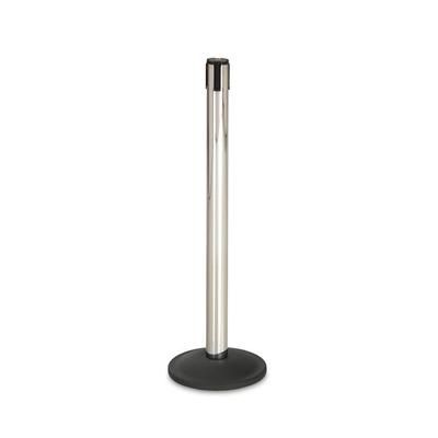 Forbes Industries 2701 40"H Crowd Control Stanchion w/ 7 ft Belt - Steel, Chrome Plated, Silver