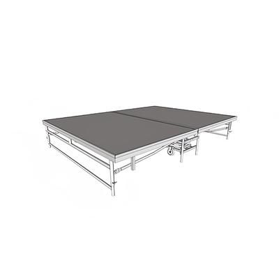 Forbes Industries 4151 Dual Height Stage w/ Carpeted Deck & Black Steel Frame - 6 ft x 8 ft x 24" to 32"H