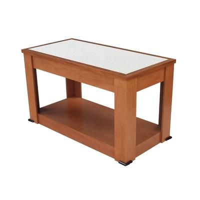 Forbes Industries 5206-6-C1 72" Mobile Induction Table w/ 1 Center Cooking Unit - Glass Cook Top, 120v, Stainless Steel