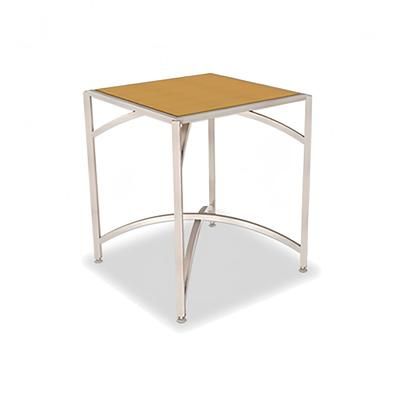 Forbes Industries 7031L-42 30" Square Collapsible Table w/ Laminate Top & Brushed Steel Frame - 42"H, Stainless Steel