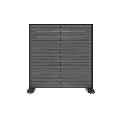 Forbes Industries 7876-4 Mobile Safety Shield Partition w/ Woven Wood Panel & Black Steel Frame, Brown