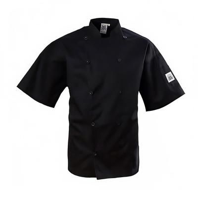 Chef Revival J109BK-2X Chef's Jacket w/ Short Sleeves - Poly/Cotton, Black, 2X