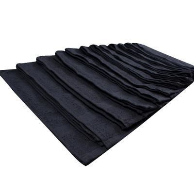 Chef Revival HBMRBK Black Ribbed Terry Cloth Bar Towel, 16" x 27", Cotton