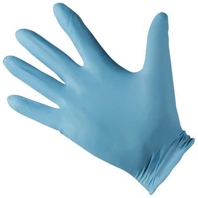 Strong NLG402C AMBITEX Nitrile Exam Gloves w/ Textured Fingertip - Powder Free, Periwinkle, Large, Powder-Free, Blue, Case of 10