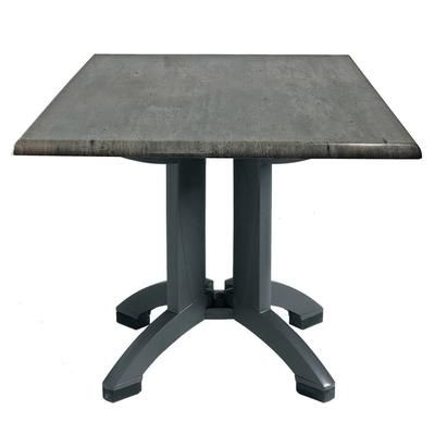 Grosfillex UT370038 32" Square Atlanta Outdoor Table w/ Umbrella Hole - Melamine, Granite