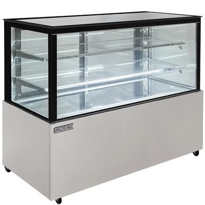 MoTak MCD59-2 58 1/8" Full Service Bakery Case w/ Straight Glass - (3) Levels, 115v, Silver