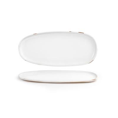 Front of the House DSP037WHP23 Oval Artefact Plate - 11" x 5", Porcelain, Superwhite