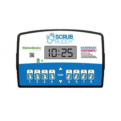 Kitchen Brains SCRUB_BUDDY Scrub Buddy Handwashing Timer - (8) 20 Second Timers, Battery Operated, 8 Programmable Channels, Magnetic