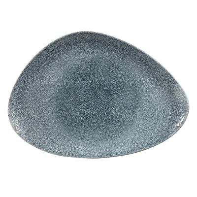 Churchill RKTBTC201 Triangular Raku Chef's Plate - 7 3/4" x 5 3/4", Ceramic, Topaz Blue