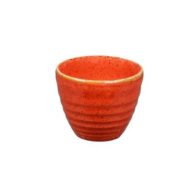 Churchill SSOSRPD21 2 oz Stonecast Ripple Dipper Pot - Ceramic, Spiced Orange