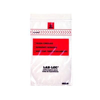LK Packaging LABZ46B Lab-Loc Specimen Bags w/ Removable Biohazard Symbol - 4" x 6", Polyethylene, Clear, 1.75 mil