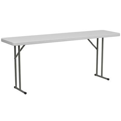 Flash Furniture DAD-YCZ-180-GW-GG Rectangular Folding Table w/ Granite White Plastic Top - 72"W x 18"D x 29"H