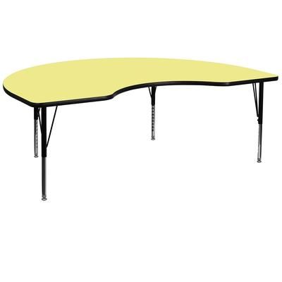 Flash Furniture XU-A4896-KIDNY-YEL-T-P-GG Kidney Shaped Activity Table - 96"L x 48"W, Laminate Top, Yellow