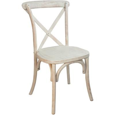 Flash Furniture X-BACK-LW Dining Chair w/ Cross Back - Elmwood w/ Lime Wash Finish