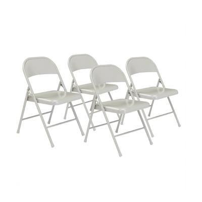 National Public Seating 902 Folding Chair w/ Gray Steel Back & Seat - Steel Frame, Gray