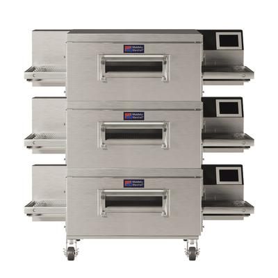 Middleby Marshall PS638G-3 LP 65" Gas Triple Impingement Conveyor Oven - Liquid Propane, Triple Deck, LP Gas, Stainless Steel, Gas Type: LP, 208/240 V