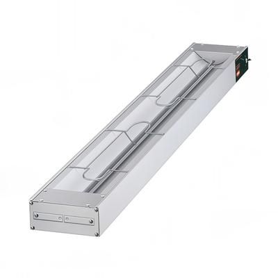 Hatco GRA48120TCCS 48" Standard Watt Infrared Strip Warmer - Single Rod, 1 Built In Toggle Control, Cord & Plug, 120v, Silver