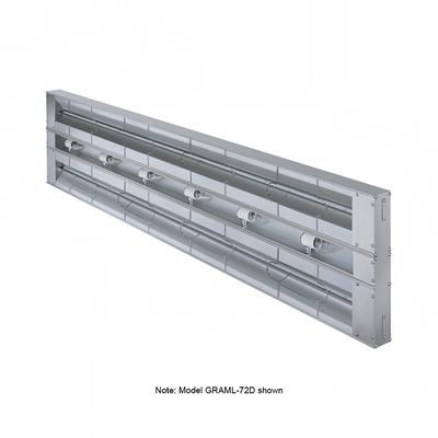 Hatco GRAML-54D6 208 54" Maximum Watts Infrared Strip Warmer - Double Rod, 1 Remote Toggle Control, 120/208v/1ph, Silver