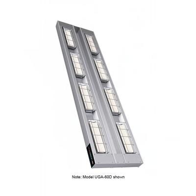 Hatco UGA-36D6 240 36" Standard Watt Ceramic Strip Warmer - Double Tile, Remote Toggle Control, 240v/1ph, Silver