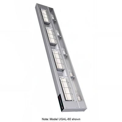 Hatco UGAL-24 Ultra-Glo 24" Standard Watt Ceramic Strip Warmer - Single Tile, Remote Toggle Control, 120/240v/1ph, Silver