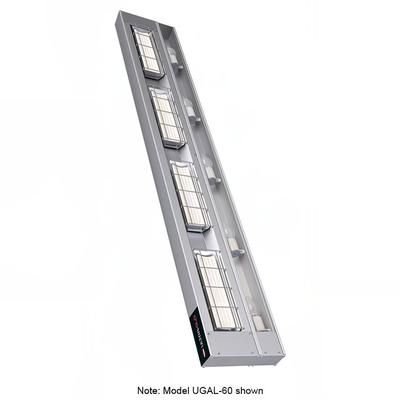 Hatco UGAL-48 Ultra-Glo 48" Standard Watt Ceramic Strip Warmer - Single Tile, Remote Toggle Control, 120/240v/1ph, Silver